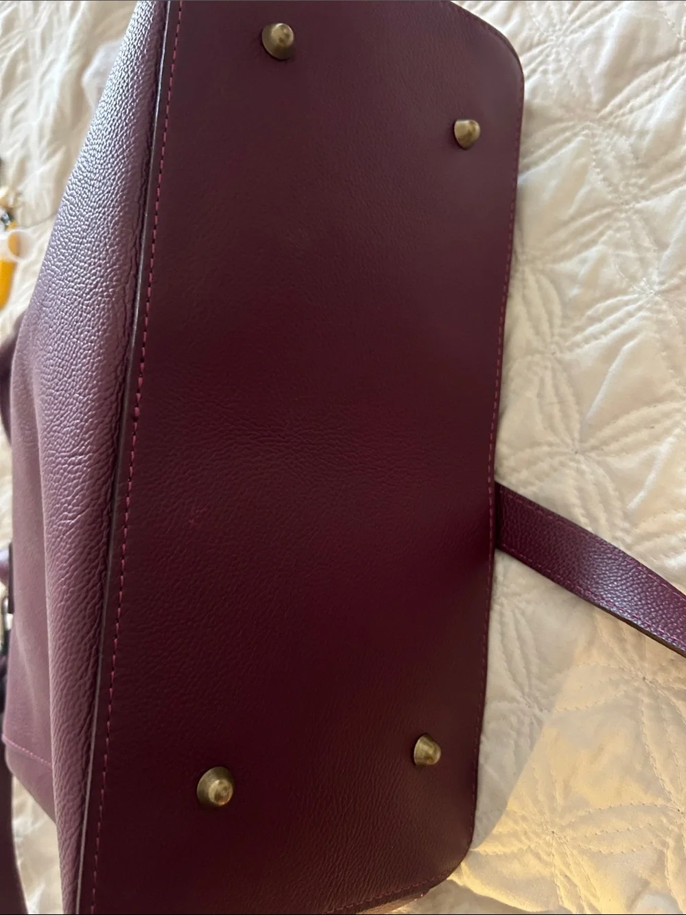 Structured Top-Handle Satchel in Deep Wine